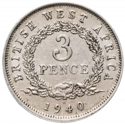 купить Британская Западная Африка 3 пенса (pence) 1940 H