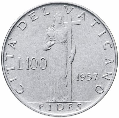 купить Ватикан 100 лир (lire) 1957