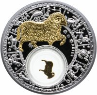 купить Беларусь 20 рублей 2013 "Знаки зодиака - Овен /с позолотой/" (в буклете, с сертификатом)