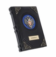 Купить Ежедневник с гербом России "ФСБ", подарочное издание, кожаный переплет, латунь, кожа, бумага, авторская ручная работа, Россия, 2020 г.