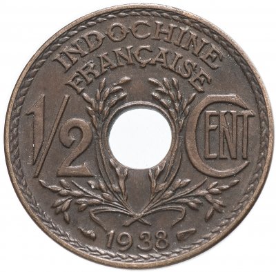 купить Французский Индокитай 1/2 сантима (centime) 1938 Бронза