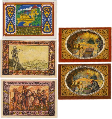 купить Германия (разные земли) набор из 5 нотгельдов 1920-1923