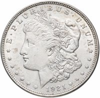 купить США 1 доллар (dollar) 1921 "Morgan Dollar (доллар Моргана)" без обозначения монетного двора