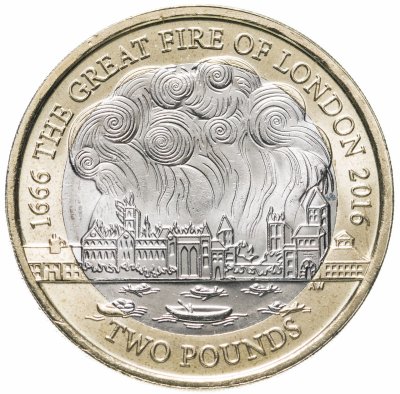 купить Великобритания 2 pounds (фунта) 2016 "350 лет Великому лондонскому пожару"