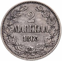 Купить 2 марки 1865 S, монета для Финляндии