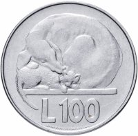 Купить Сан-Марино 100 лир (lire) 1975 "Любовь у животных"