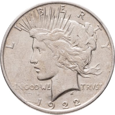 купить США 1 доллар (dollar) 1922 D Peace Dollar (мирный доллар) знак монетного двора "D" - Денвер