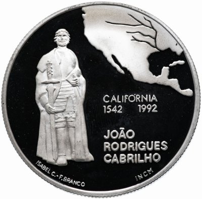 купить 200 эскудо (escudos) 1992 "450 лет с момента открытия Калифорнии"
