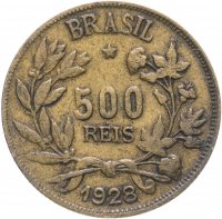 Купить Бразилия 500 рейс (reis) 1928