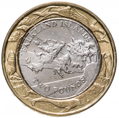 купить Фолклендские острова 2 фунта (pounds) 2004 "30 лет монетам Фолклендов"