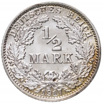 купить Германия 1/2 марки (mark) 1917 A знак монетного двора: "A" - Берлин