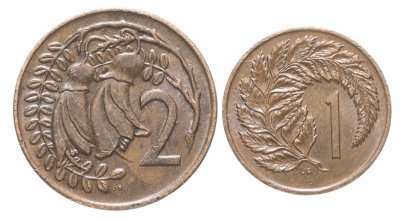купить Новая Зеландия набор из 2-х монет (1 и 2 цента) 1967-1985, случайная дата