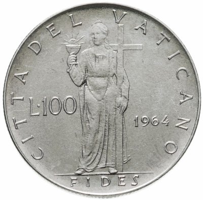 купить Ватикан 100 лир (lire) 1964