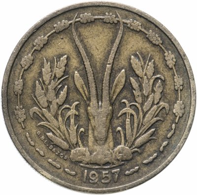 купить Французская Западная Африка 25 франков (francs) 1957
