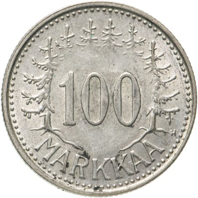 купить Финляндия 100 марок (markkaa) 1956-1958, случайный год