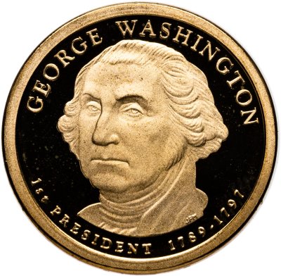 купить США 1 доллар (dollar) 2007 Proof "Джордж Вашингтон (1-й президент США)" знак монетного двора "S" - Сан-Франциско