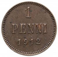 Купить 1 пенни (penni) 1912, монета для Финляндии