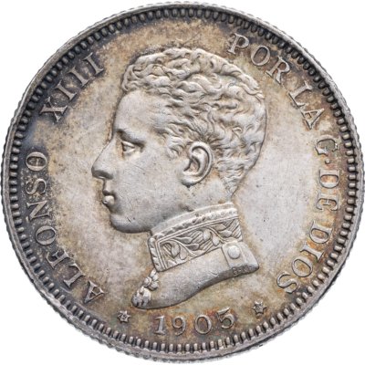 купить Испания 2 песеты (pesetas) 1905