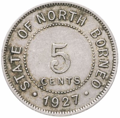 купить Британское Северное Борнео 5 центов (cents) 1927