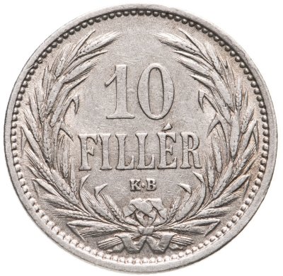 купить Венгрия 10 филлеров (filler) 1908