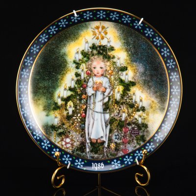 купить Тарелка настенная "Das Christkind" (Младенец Иисус) в оригинальной коробке, фарфор, деколь, металл, картон, печать, 1986 г.