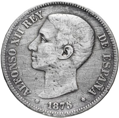 купить Испания 5 песет 1875
