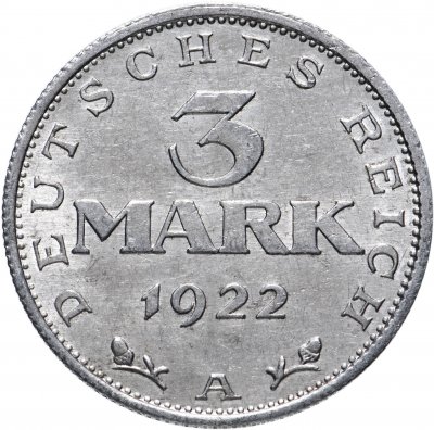 купить Германия 3 марки (mark) 1922 A "3-я годовщина Веймарской конституции"