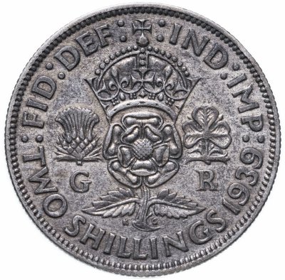 купить Великобритания 2 шиллинга (флорин, shillings) 1939