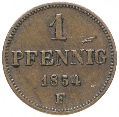 купить Германия, Саксония 1 пфенниг 1854