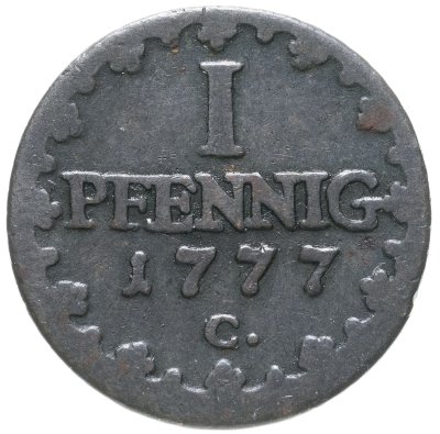 купить Германия ,Саксония 1 пфенниг 1777
