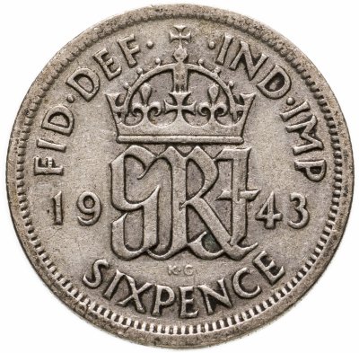 купить Великобритания 6 пенсов (pence) 1943