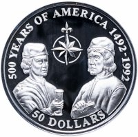 купить Острова Кука 50 долларов (dollars) 1993 "500 лет открытию Америки. Братья Пинсон"