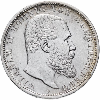 купить Германия 5 марок 1907 "Вюртемберг. Вильгельм II" (F)