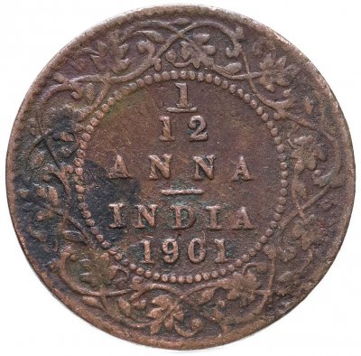 купить Британская Индия 1/12 анны (anna) 1901