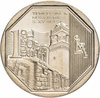 Купить Перу 1 новый соль 2013 "Богатство и гордость Перу - Храм инков Уайтара"