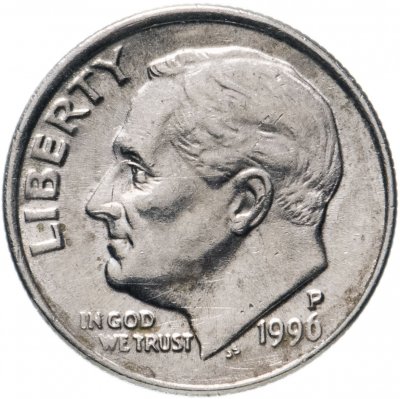 купить США 10 центов (дайм, one dime) Roosevelt Dime (Рузвельт) 1965-2023, случайный год