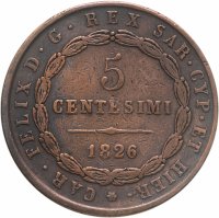 купить Сардиния 5 чентезимо 1826