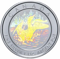 Купить Канада 5 долларов 2002 "Гагара" в футляре с сертификатом