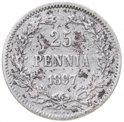 купить 25 пенни 1897 L, монета для Финляндии