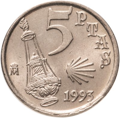 купить Испания 5 песет (pesetas) 1993 "Год Святого Иакова"