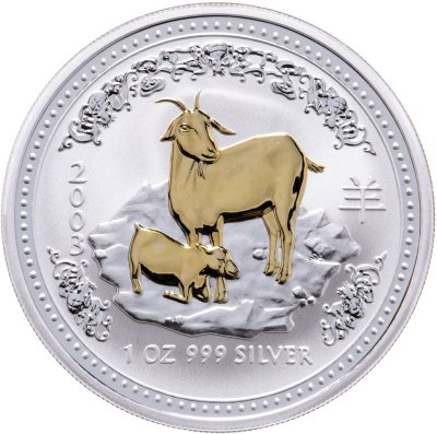 купить Австралия 1 доллар (dollar) 2003 "Китайский календарь - Год Козы" с позолотой