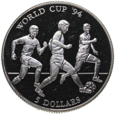 купить Острова Кука 5 долларов (dollars) 1991 "Чемпионат мира по футболу 1994"