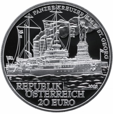 купить Австрия 20 евро 2005 Броненосец Святой Георг