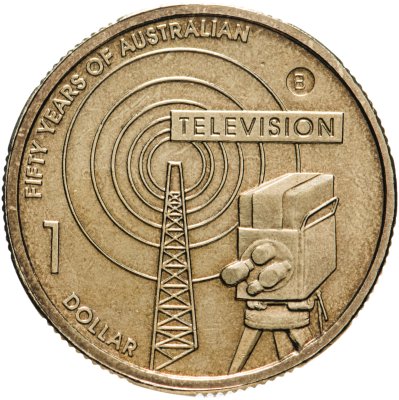 купить Австралия 1 доллар (dollar) 2006 "50 лет австралийскому телевидению" знак монетного двора: "M" - Мельбурн