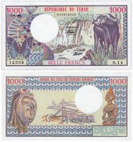 купить Чад 1000 франков 1980 (Pick 7a)