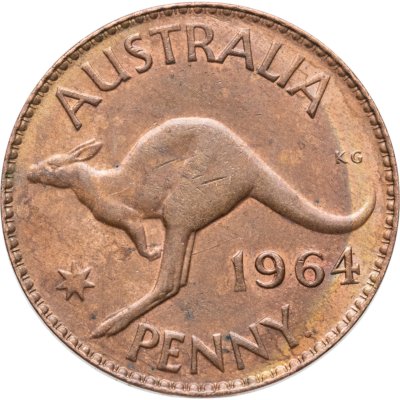 купить Австралия 1 пенни (penny) 1964 Точка после "PENNY." - Монетный двор Перта