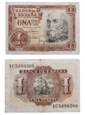 купить Испания 1 песета 1953