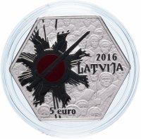 Купить Латвия 5 евро 2016 Proof "Рождественская битва", в коробочке