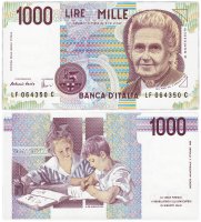 купить Италия 1000 лир 1990 (Pick 114с)