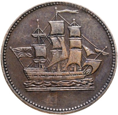 купить Нижняя Канада 1 пенни (penny) 1837 надпись на лентах: City Bank